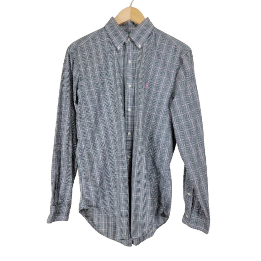 Pink & Black Glen Check RALPH LAUREN Long Sleeve Button Shirt - Medium